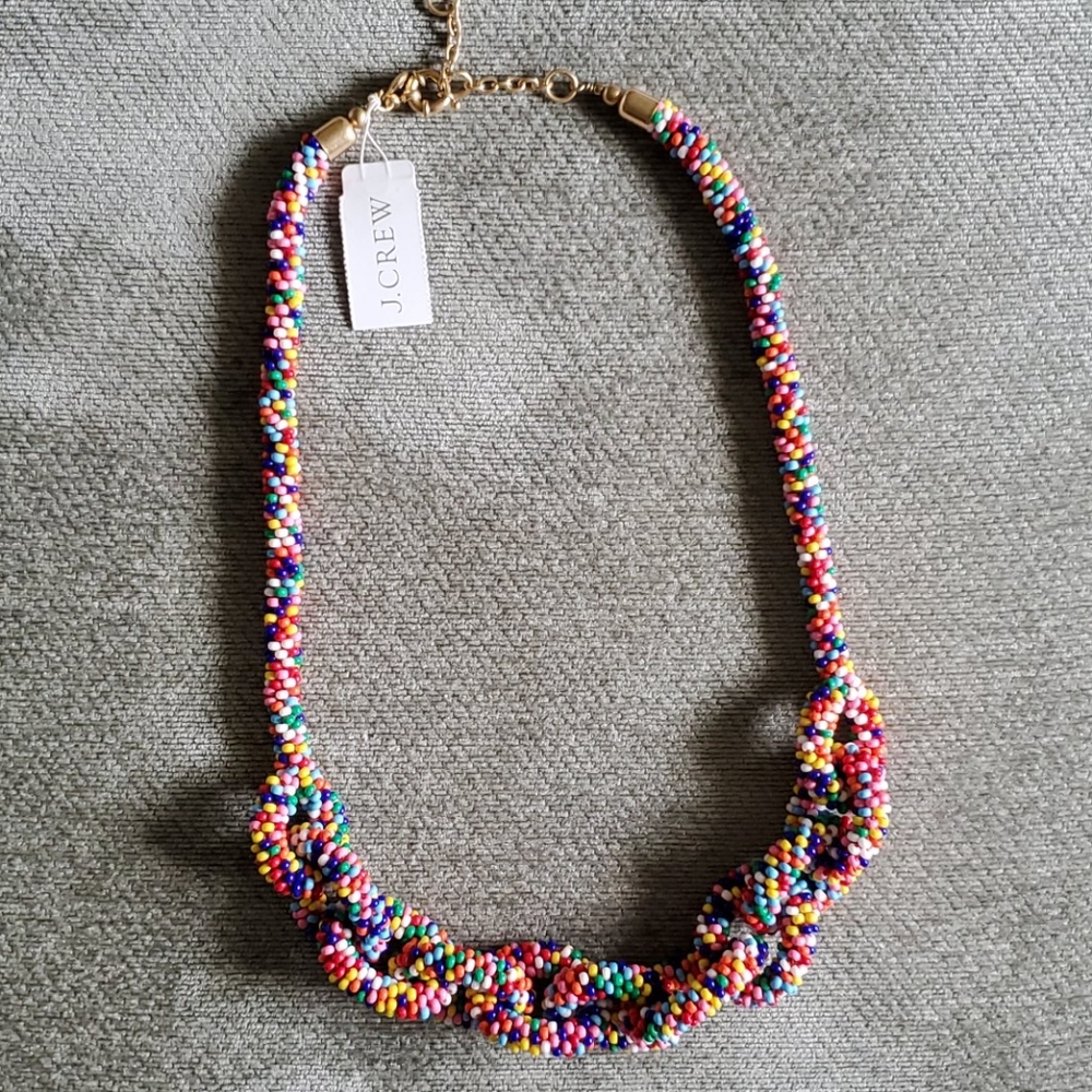 J.Crew Beaded Chain Link Rope Necklace